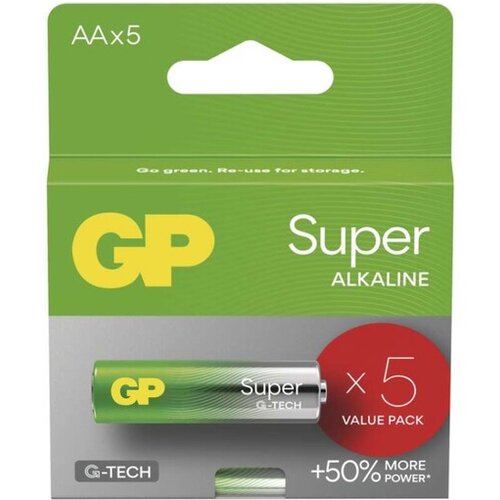 Gp alkalna baterija Super Alkaline, AA, LR6, 1.5 V, 5 kos, B01215 Cene