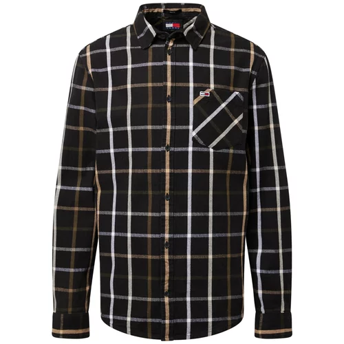 Tommy Jeans Košulja svijetlosmeđa / crna / bijela