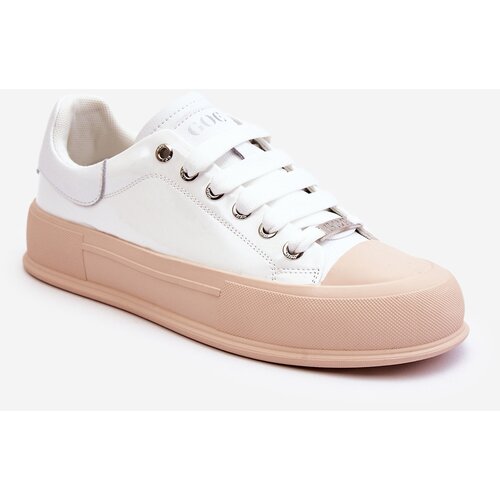 Kesi Women&amp;#039;s lacquered sneakers on the GOE LL2N4020 platform White Slike