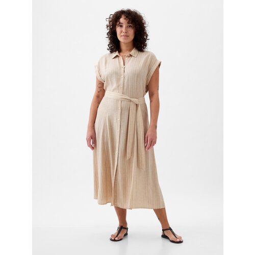 GAP Linen Shirt Midi Dress - Women's Cene