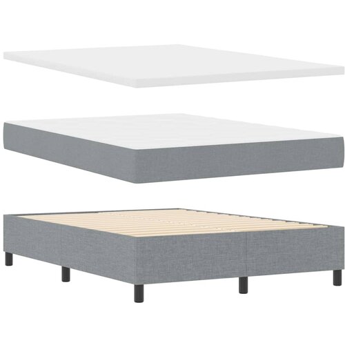  Krevet s opruga kutije Svijetlo siva 200 x 140 cm tkanina Slike