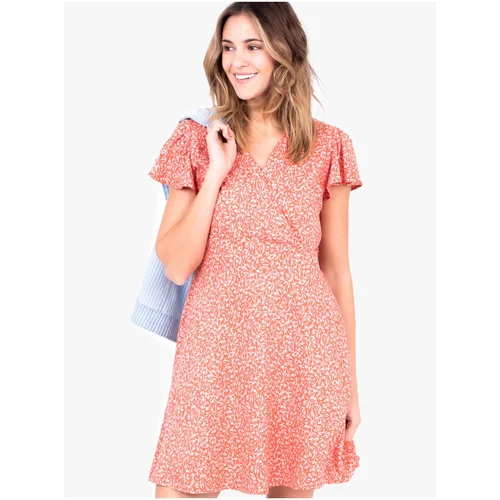 Brakeburn Coral Women Patterned Wrap Dress - Women