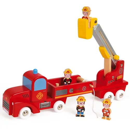 Janod drvena igračka vatrogasno vozilo s dodacima