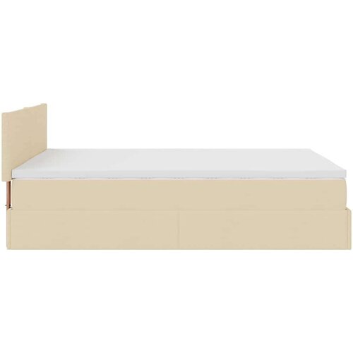 VidaXL otomanski okvir kreveta s madraca krem 140x200cm od tkanine Slike