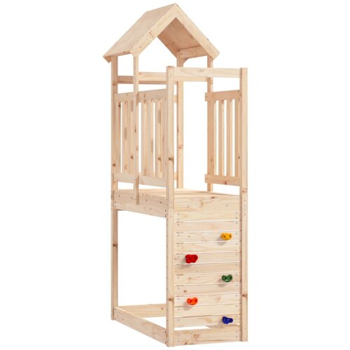 VidaXL Toranj za igru sa zidom 53 x 110 5 x 214 cm od masivne borovine Slike