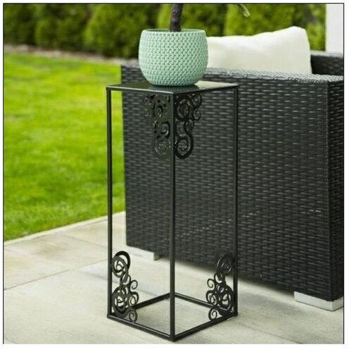  Stalak za cveće 60x24 cm, elegantne crne boje Slike