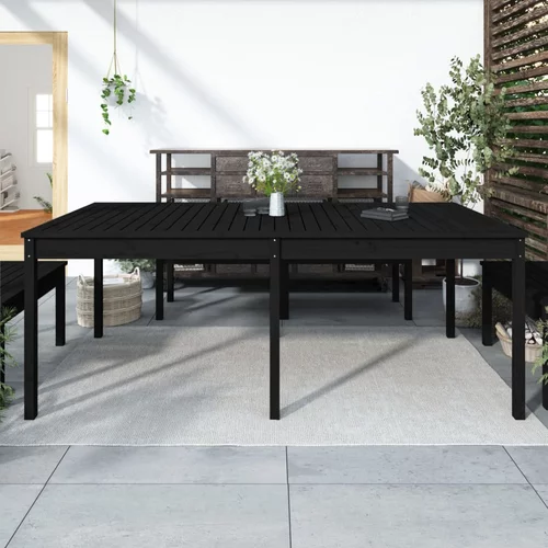  Vrtni stol crni 203,5 x 100 x 76 cm od masivne borovine
