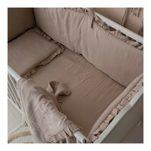 Muslin ogradica za krevetac sa posteljinom i prekrivačem bež ( TNC_N63EWX_0905087 ) Slike
