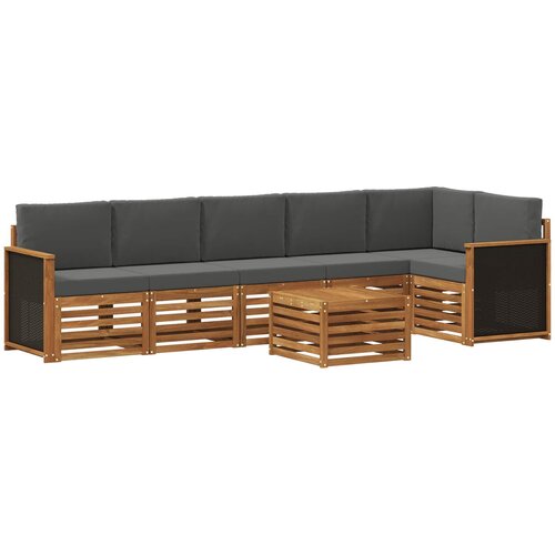  Set vanjskih sofa 6 kom. Prirodna i antracit Bijela Slike