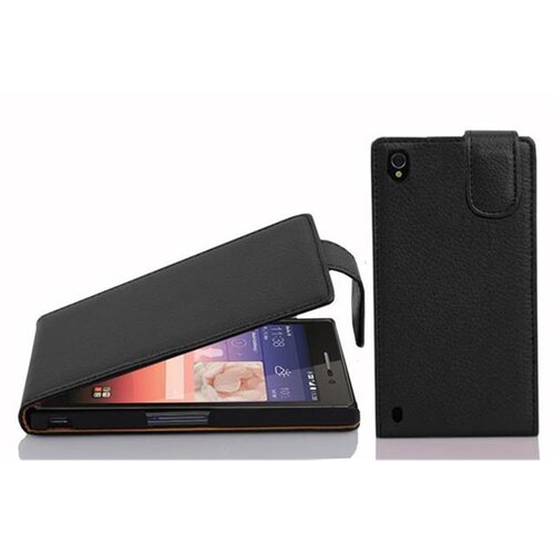 Cadorabo Ohi&scaron;je, združljivo z Huawei ASCEND P7 v oksidna črna - Za&scaron;čitni ovitek v obliki flipa iz teksturiranega umetnega usnja, (20551608) Cene