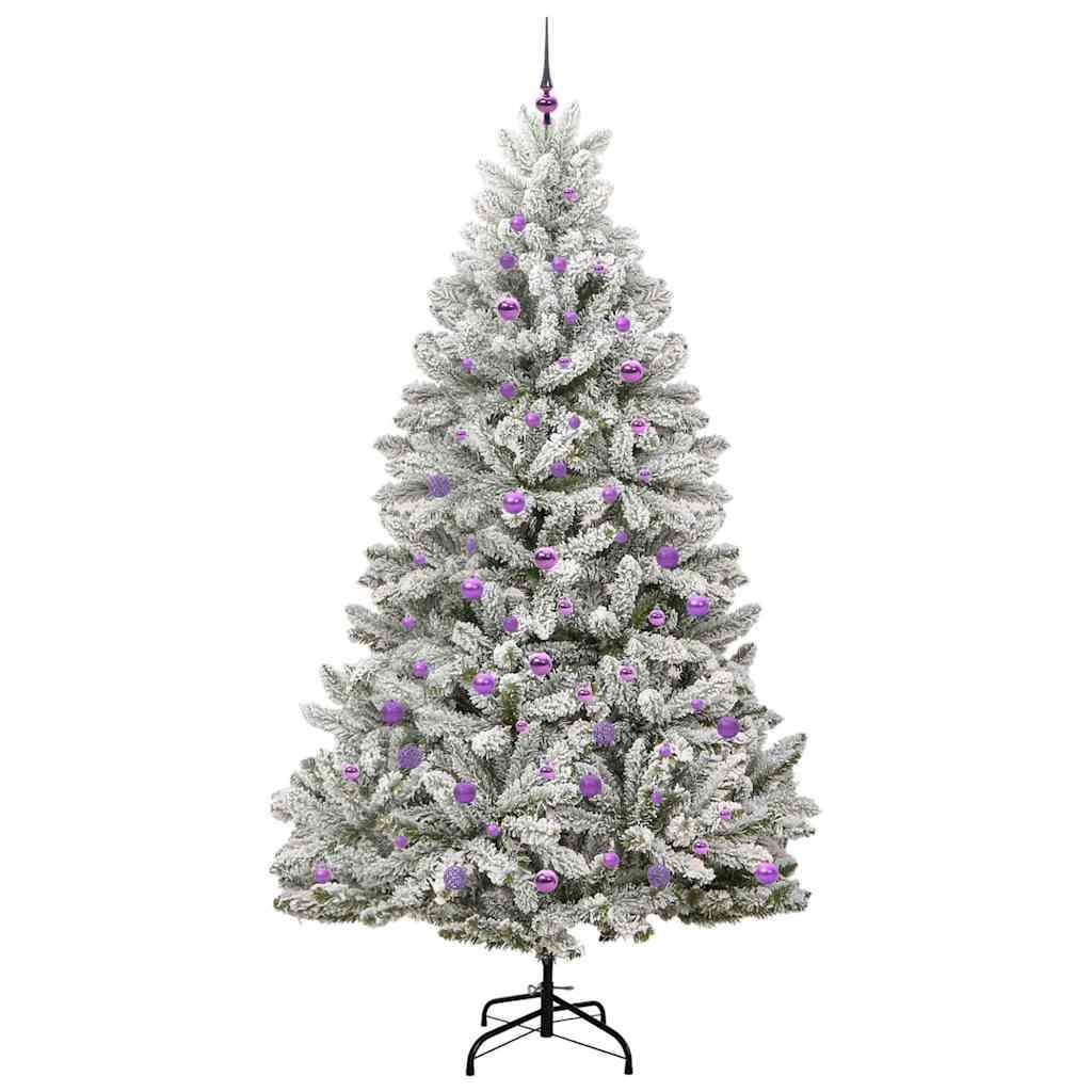 VidaXL Umjetno božićno drvce Zelena i bijela 240 cm PVC i metal Slike