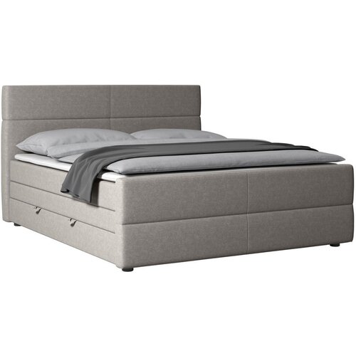 MID.YOU POSTELJA BOXSPRING 180 cm x 200 cm , kovina, umetna masa, tekstil, karton, leseni material srebrne barve Slike