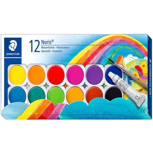 Staedtler Vodene barvice Noris, plastična embalaža, 12 barv
