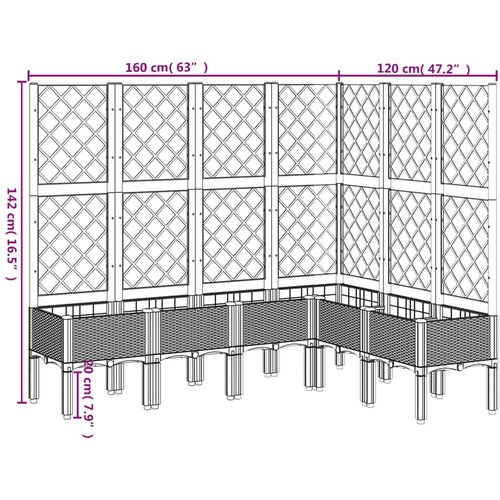  Vrtna sadilica s re&amp;scaron;etkom smeđa 160 x 120 x 142 cm PP Slike