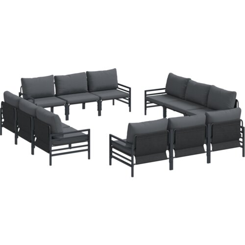 VidaXL Vrtna sedežna garnitura 12 pcs Antracitna Jeklo Slike