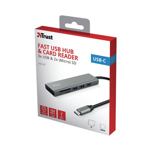 Trust RAZDELILNIK USB-C HALYX 3XUSB IN SD CARD Slike