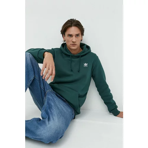 Adidas Bluza moška, zelena barva, s kapuco
