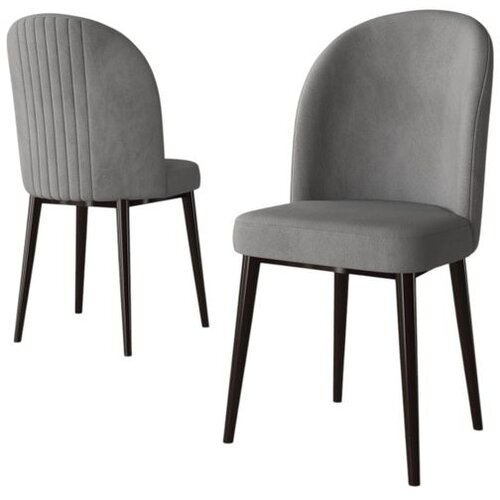 Hanah home set trpezarijskih stolica Aste 6 kom, siva tkanina Babyface, braon metalne noge Cene
