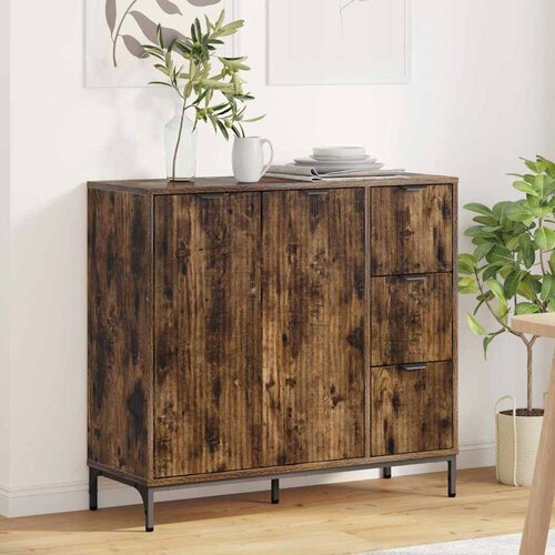 vidaXL Kreveta Dimljeni hrast 89,5 x 33 x 82 cm Konstruirano drvo Cijene
