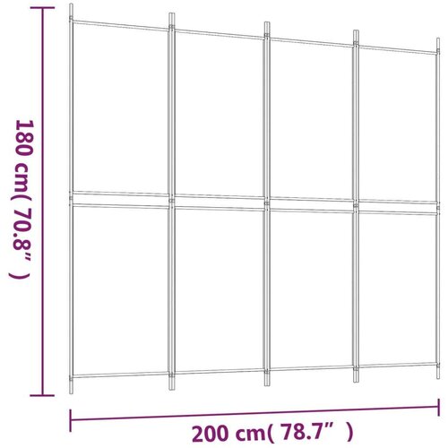  pregrada s 4 panela antracit 200 x 180 cm od tkanine Slike