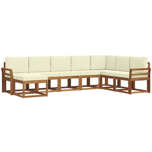  Set vanjskih sofa 8 kom. Prirodna i krem Smeđa 308 x 190 x 73 cm Slike
