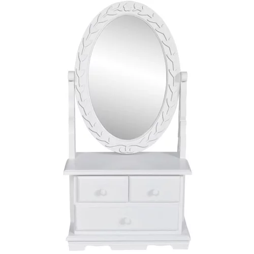 vidaXL Toaletna miza z ovalnim vrtljivim ogledalom MDF, (20619646)