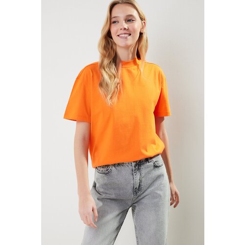Trendyol Anthracite-Orange 2-Pack Basic Stand-Up Collar Knitted T-Shirt Slike