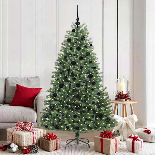 vidaXL Umjetno božićno drvce s nogom Zelena 180 cm PVC i metal Cene