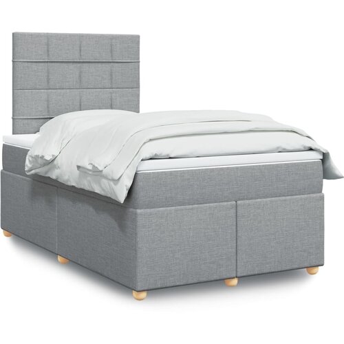 VidaXL Krevet s oprugama i madracem svjetlosivi 120x190 cm od tkanine Slike