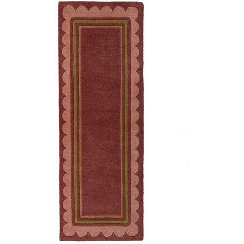Flair Rugs Bordo rdeč ročno tkan volnen tekač 80x230 cm Lois &ndash; Cene