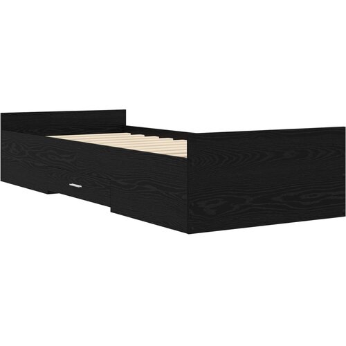  Okvir kreveta s pohranom s ladicama Crni hrast 80 x 200 cm Slike