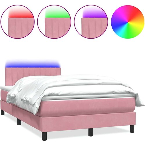 Box Spring krevet s madracem ružičasti 120x220 cm samt Slike