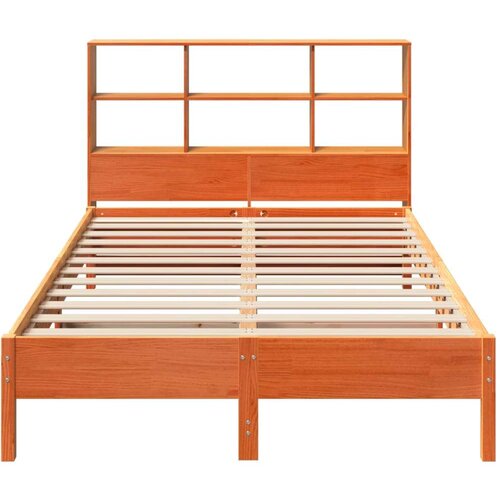 VidaXL Krevet s regalom za knjige bez madraca 150x200 cm od borovine Slike