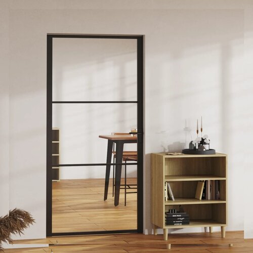 vidaXL Unutarnja vrata od stakla ESG i aluminija 102,5 x 201,5 cm crna Cijene