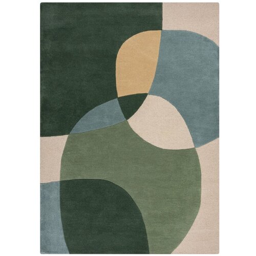 Flair Rugs Zeleni ručno rađen vunen tepih 120x170 cm Glow Green & Blue – Cijene