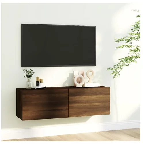  Stenska TV omarica rjavi hrast 100x30x30 cm konstruiran les