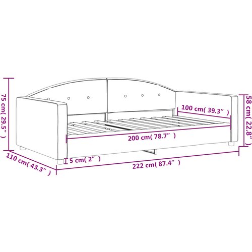  Dnevni krevet crni 100 x 200 cm bar&amp;scaron;unasti Slike