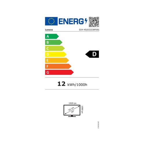 Lenovo D24-45 (Raven Black) Full HD, 75Hz, HDMI, VGA, Free Sync (67A4KAC6EU) monitor Slike