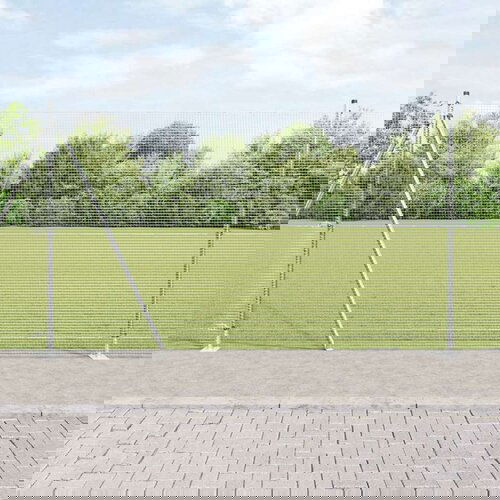 vidaXL Zavarena žičana ograda s 13 flanged stupovima 1.6x50 m Pocinčana čelika Cijene