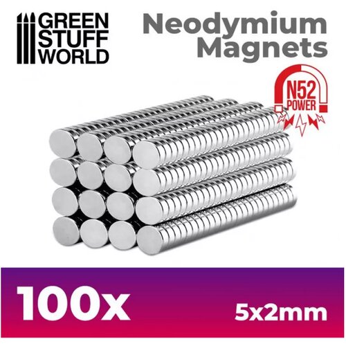 Green Stuff World Imanes Neodimio 5x2mm - SET x100 / Neodymium Magnets 5x2mm - SET x100 (N52) Cene