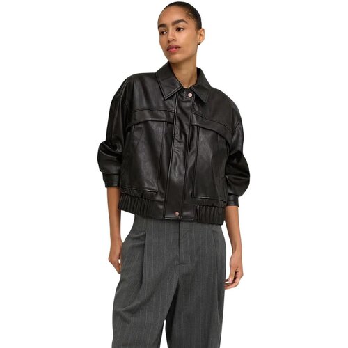 Only Jakne ONLMELLE FAUX LEATHER JACKET OTW 15373701 Črna Slike