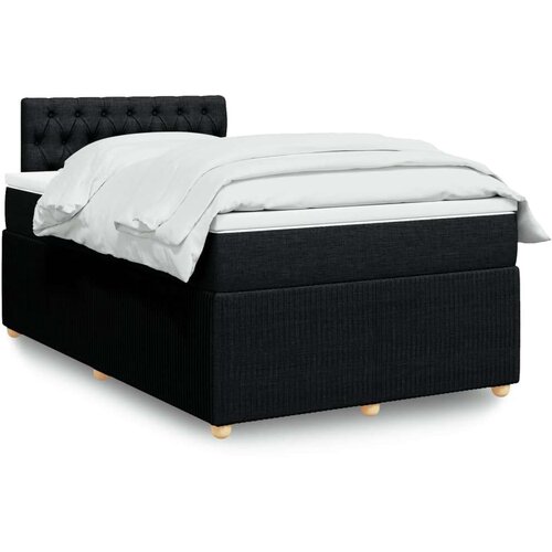 VidaXL Krevet box spring s madracem crni 120 x 190 cm od tkanine Slike