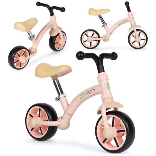 ECO TOYS balansni bicikl za djecu – EVA kotači, podesivo sjedalo, rozi Cene