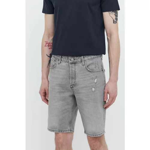 Superdry Jeans kratke hlače moški, siva barva