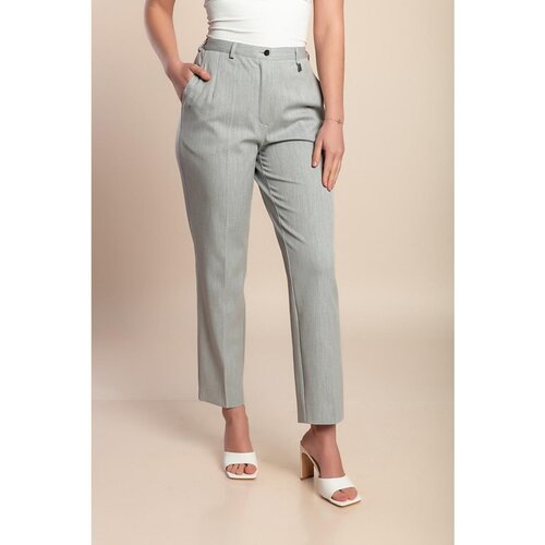 Fenzy Plus Size Elegantne Dolge Hlače, Sive Cene