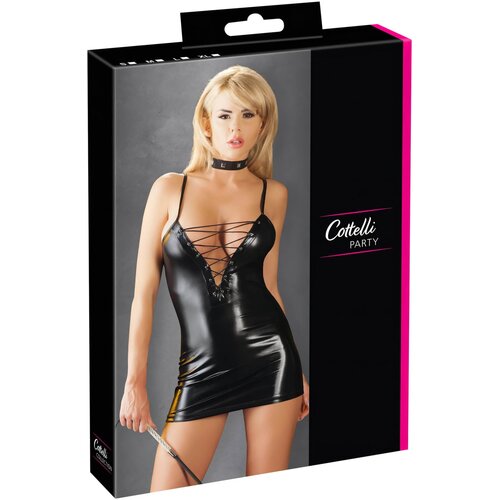 Cottelli - Bleščeča obleka s korzetom (črna) - L Cene