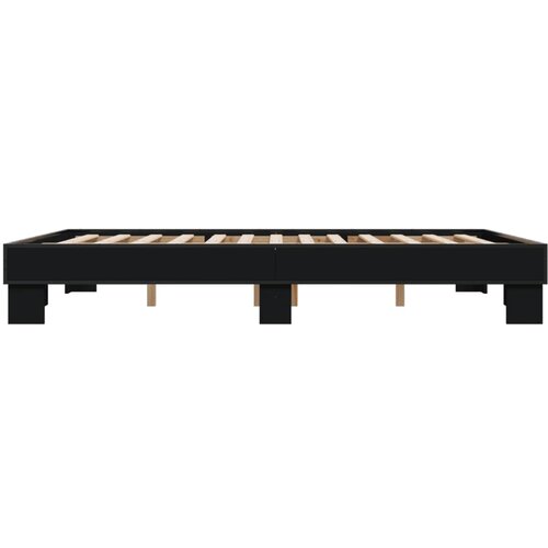  Okvir za krevet crni 150x200 cm konstruirano drvo i metal Slike