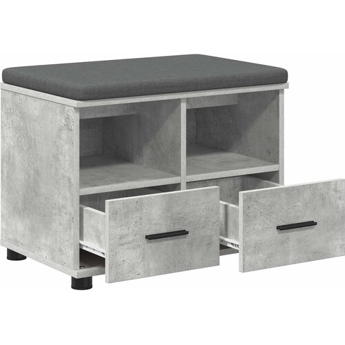  Klupa za hodnik s jastukom Betonsko Siva 60 x 38 x 46 cm Slike