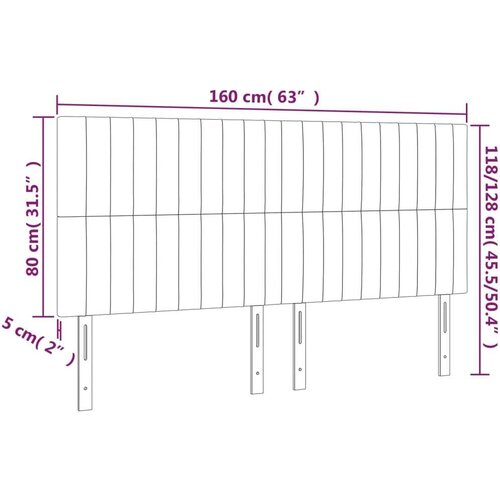  Uzglavlja 4 kom krem 80x5x78/88 cm od tkanine Slike
