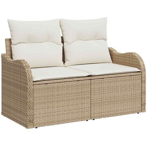  Set sofe 6 kom. Bež i krem bijela Poli Rattan i čelik Slike